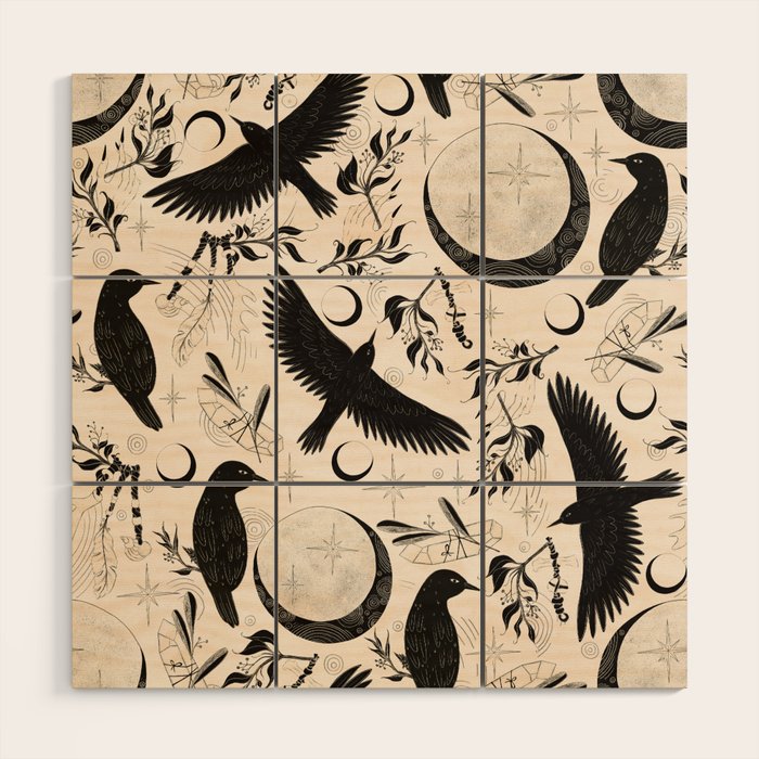 Raven Tarot Light Wood Wall Art Gallery Image 1