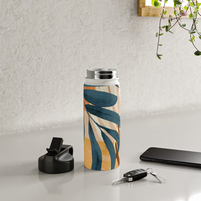 Modern Abstract Art Tropical Leaves 4 Water Bottle Gallery Image 4