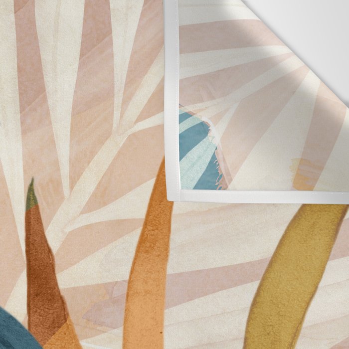Modern Abstract Art Tropical Leaves 4 Wall Tapestry Gallery Image 3