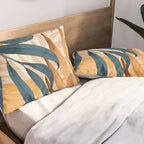 Modern Abstract Art Tropical Leaves 4 Pillow Sham Gallery Image 2