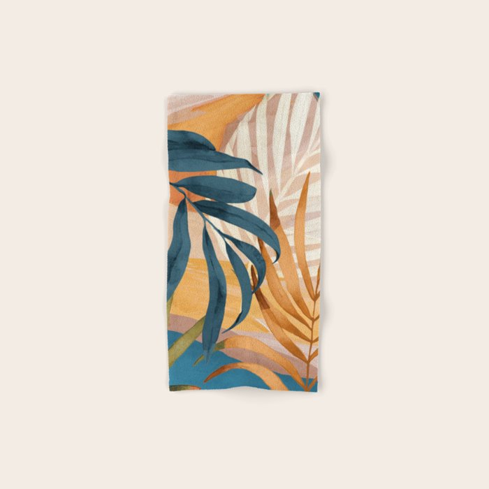 Modern Abstract Art Tropical Leaves 4 Bath Towel Gallery Image 1