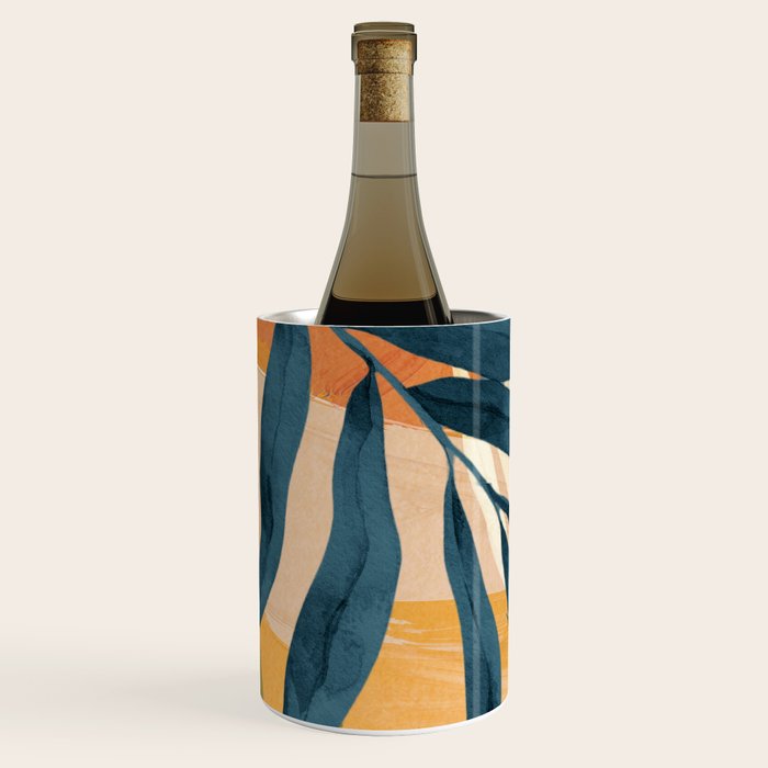 Modern Abstract Art Tropical Leaves 4 Wine Chiller Gallery Image 2