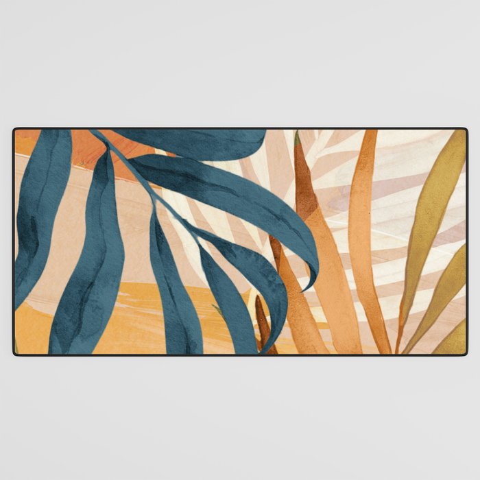 Modern Abstract Art Tropical Leaves 4 Desk Mat Gallery Image 3