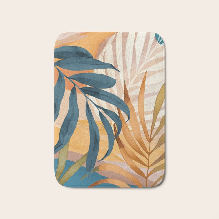 Modern Abstract Art Tropical Leaves 4 Bath Mat Gallery Image 1