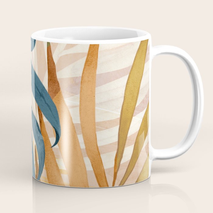 Modern Abstract Art Tropical Leaves 4 Coffee Mug Gallery Image 1