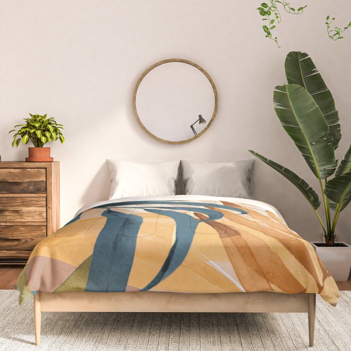 Modern Abstract Art Tropical Leaves 4 Comforter Gallery Image 3