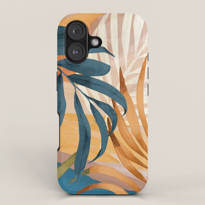 Modern Abstract Art Tropical Leaves 4 iPhone Case Gallery Image 1