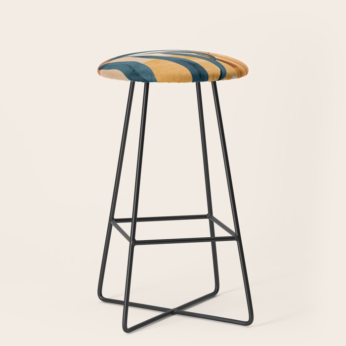 Modern Abstract Art Tropical Leaves 4 Stool Gallery Image 1