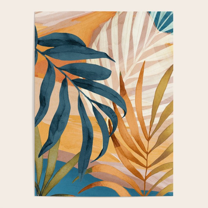 Modern Abstract Art Tropical Leaves 4 Poster Gallery Image 4