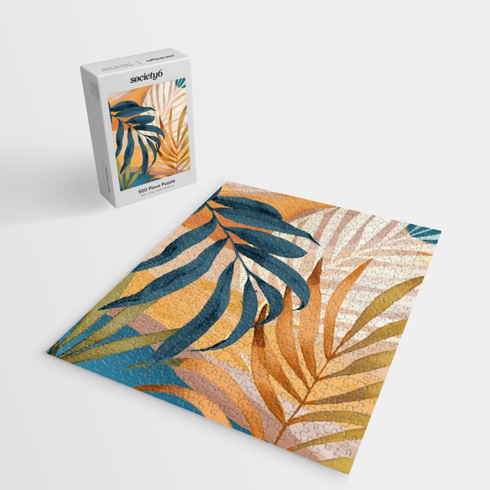 Modern Abstract Art Tropical Leaves 4 Jigsaw Puzzle Gallery Image 2