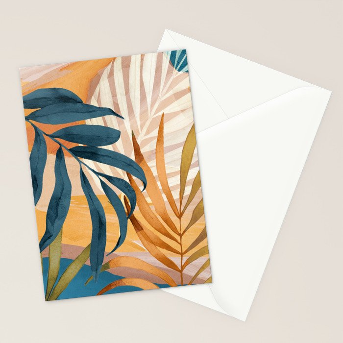 Modern Abstract Art Tropical Leaves 4 Stationery Card Gallery Image 2