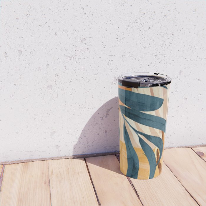 Modern Abstract Art Tropical Leaves 4 Travel Mug Gallery Image 4
