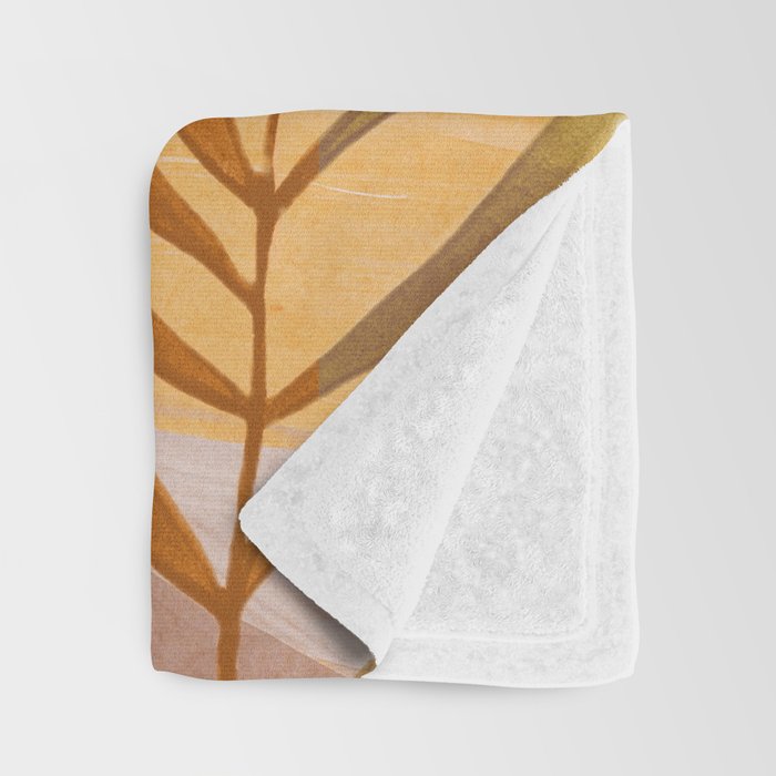 Modern Abstract Art Tropical Leaves 4 Throw Blanket Gallery Image 3
