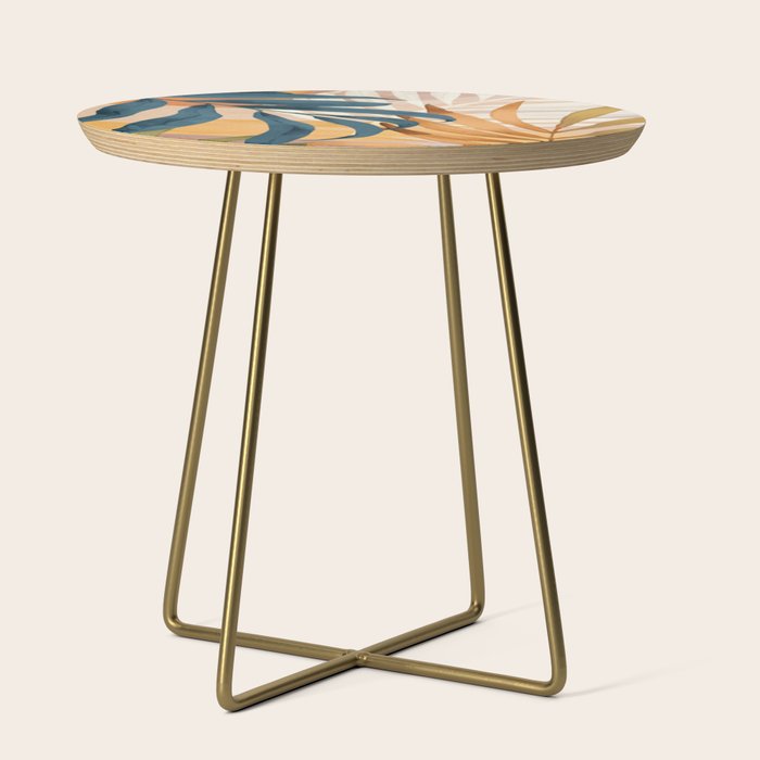 Modern Abstract Art Tropical Leaves 4 Side Table Gallery Image 1