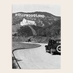 Old Hollywood sign Hollywoodland black and white photograph Poster Gallery Image 4