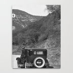 Old Hollywood sign Hollywoodland black and white photograph Notebook Gallery Image 4