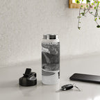 Old Hollywood sign Hollywoodland black and white photograph Water Bottle Gallery Image 4