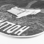 Old Hollywood sign Hollywoodland black and white photograph Bath Mat Gallery Image 3