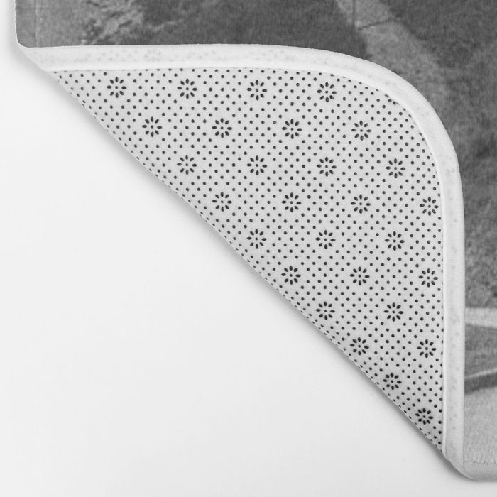 Old Hollywood sign Hollywoodland black and white photograph Bath Mat Gallery Image 2