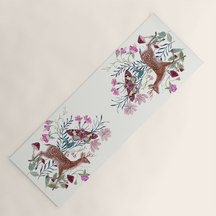 Floral Deer Yoga Mat Gallery Image 1