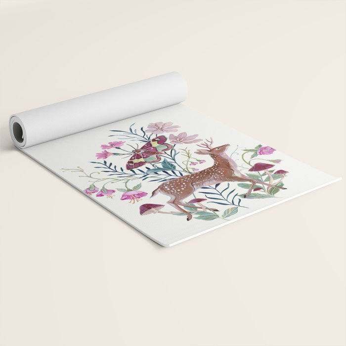 Floral Deer Yoga Mat Gallery Image 2