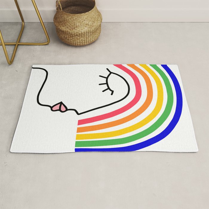 Rainbow Head Nº2 - Happy Pride colours Rug Gallery Image 1