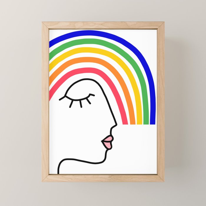 Rainbow Head Nº2 - Happy Pride colours Mini Art Print Gallery Image 1