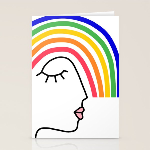 Rainbow Head Nº2 - Happy Pride colours Stationery Card Gallery Image 1