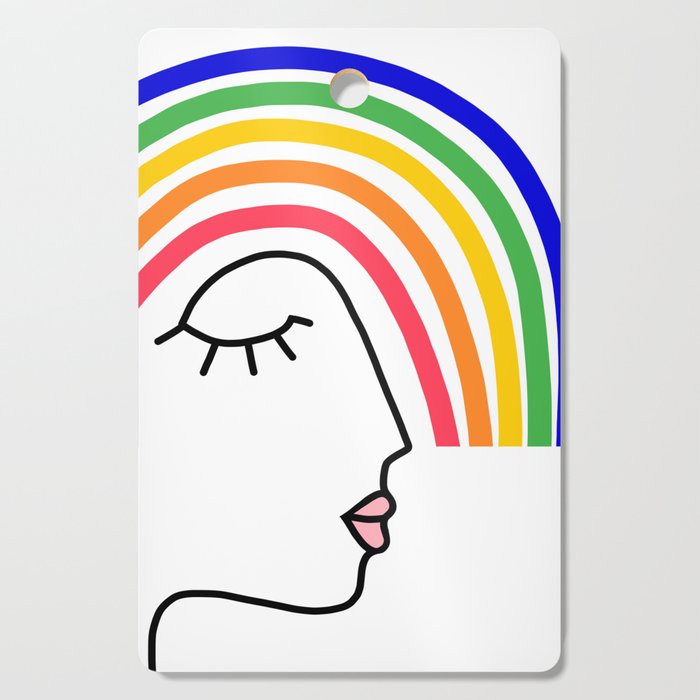 Rainbow Head Nº2 - Happy Pride colours Cutting Board Gallery Image 1