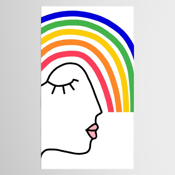 Rainbow Head Nº2 - Happy Pride colours Tablecloth Gallery Image 2