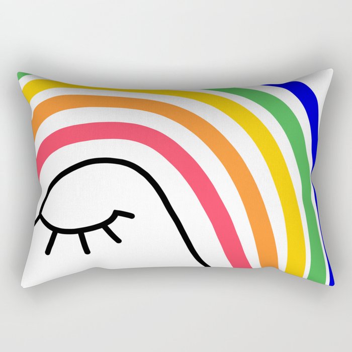 Rainbow Head Nº2 - Happy Pride colours Rectangular Pillow Gallery Image 2