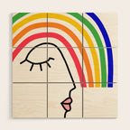 Rainbow Head Nº2 - Happy Pride colours Wood Wall Art Gallery Image 1