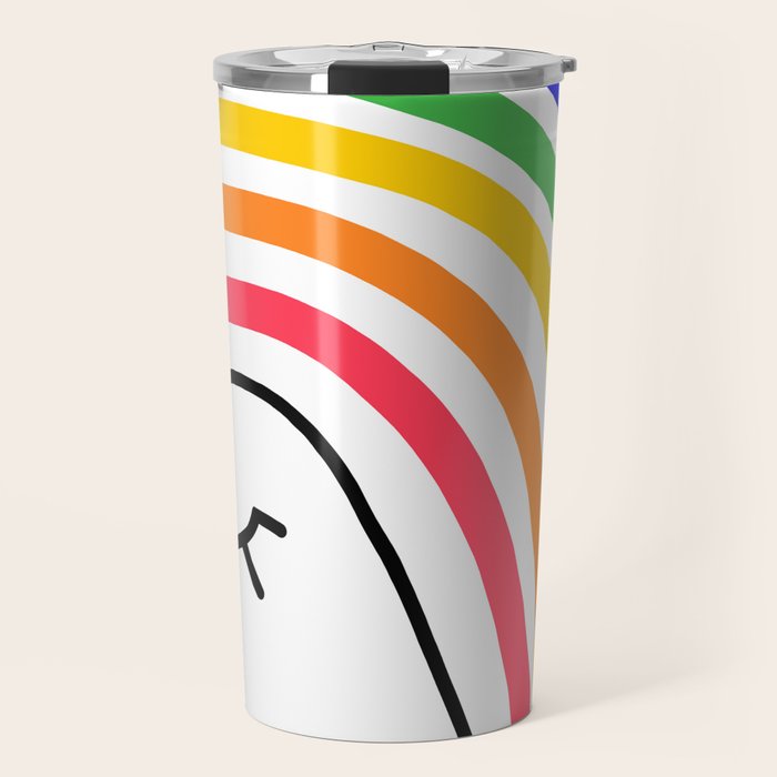 Rainbow Head Nº2 - Happy Pride colours Travel Mug Gallery Image 1