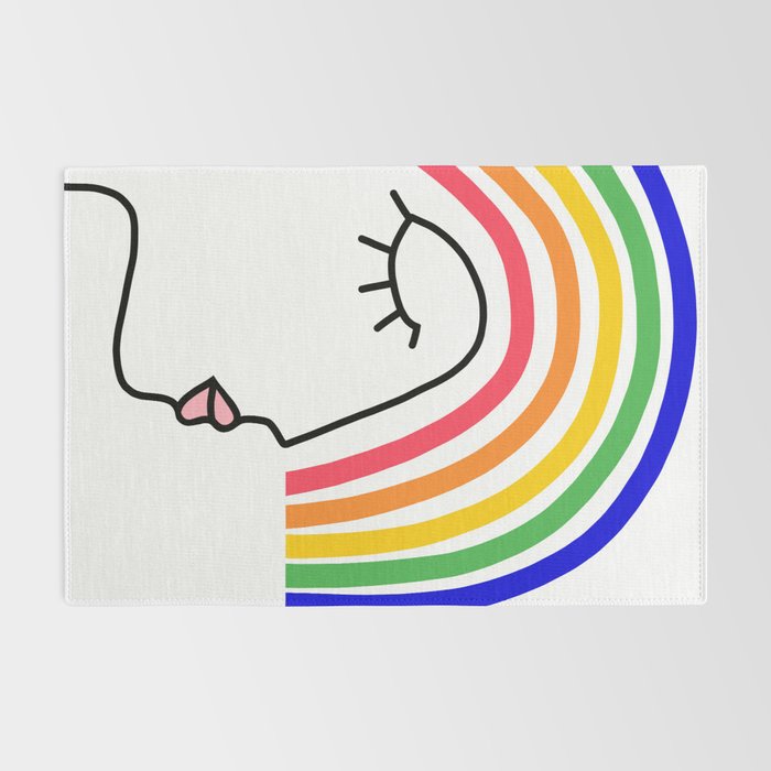 Rainbow Head Nº2 - Happy Pride colours Rug Gallery Image 2