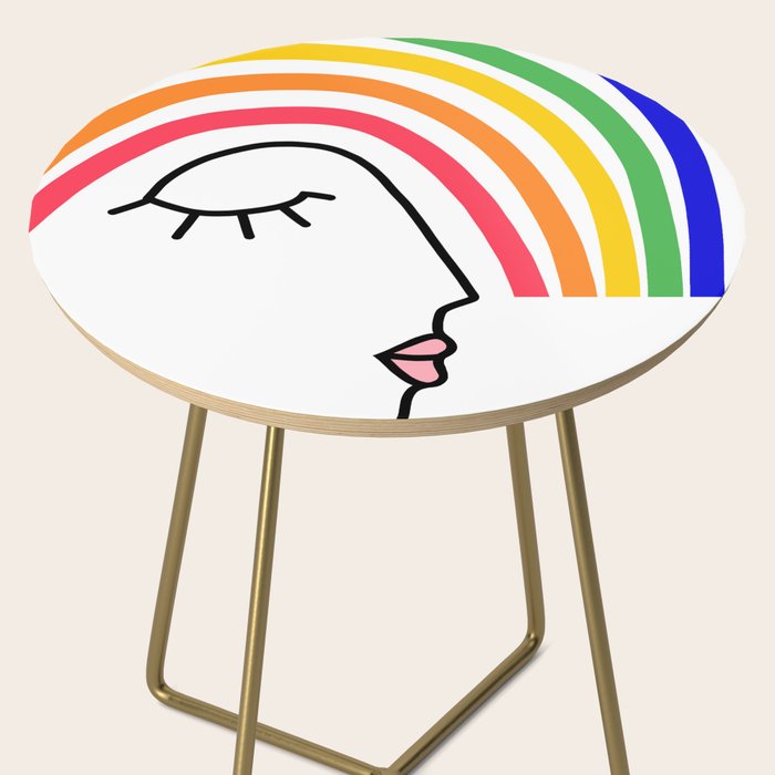 Rainbow Head Nº2 - Happy Pride colours Side Table Gallery Image 2