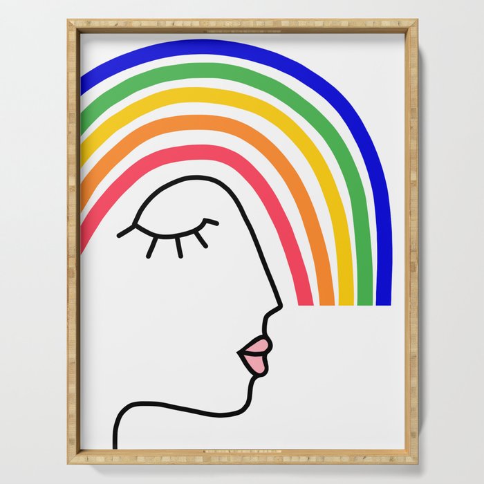 Rainbow Head Nº2 - Happy Pride colours Serving Tray Gallery Image 1