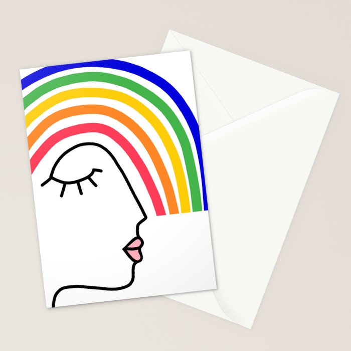 Rainbow Head Nº2 - Happy Pride colours Stationery Card Gallery Image 2