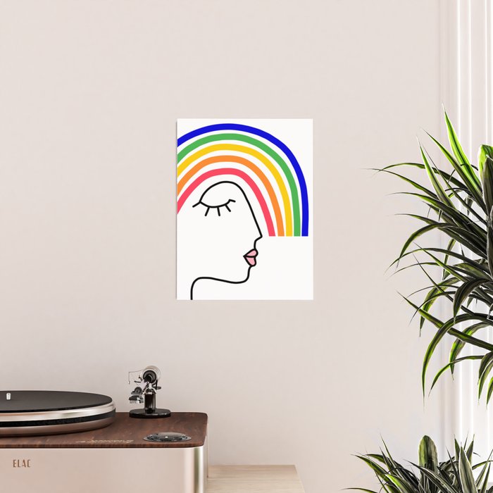 Rainbow Head Nº2 - Happy Pride colours Poster Gallery Image 2