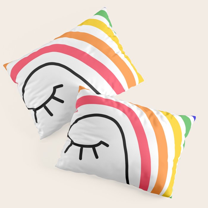 Rainbow Head Nº2 - Happy Pride colours Pillow Sham Gallery Image 1