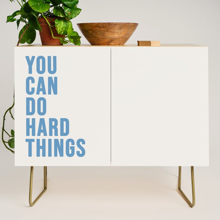 You Can Do Hard Things Cream & Blue Credenza Gallery Image 1