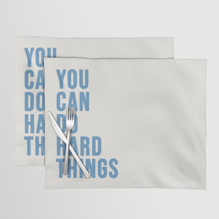 You Can Do Hard Things Cream & Blue Placemat Gallery Image 1