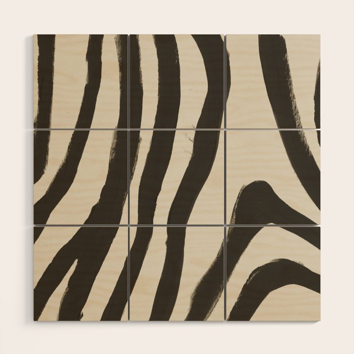 Painted Zebra Wood Wall Art Gallery Image 1
