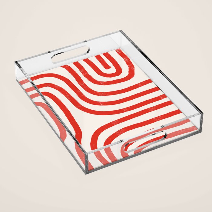 Red Lines  Acrylic Tray Gallery Image 1