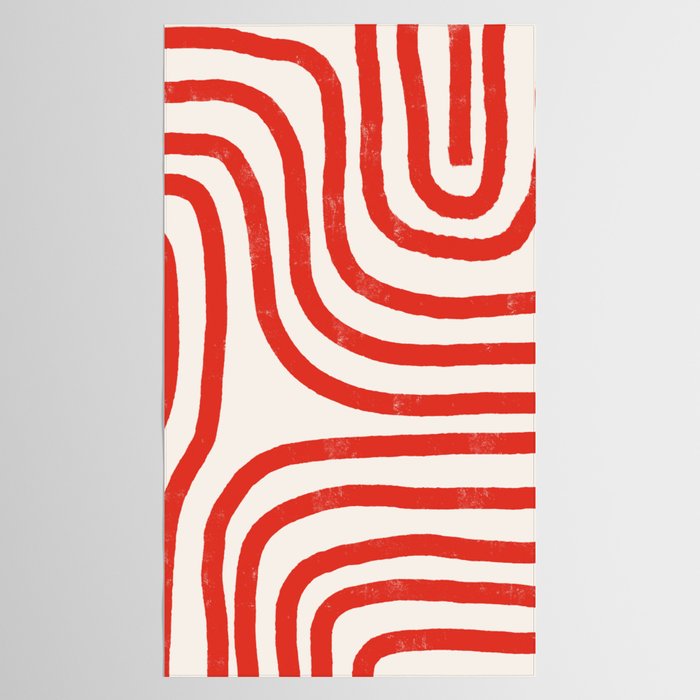 Red Lines  Tablecloth Gallery Image 2