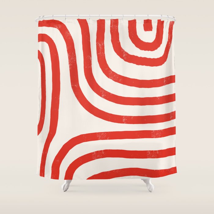Red Lines  Shower Curtain Gallery Image 1