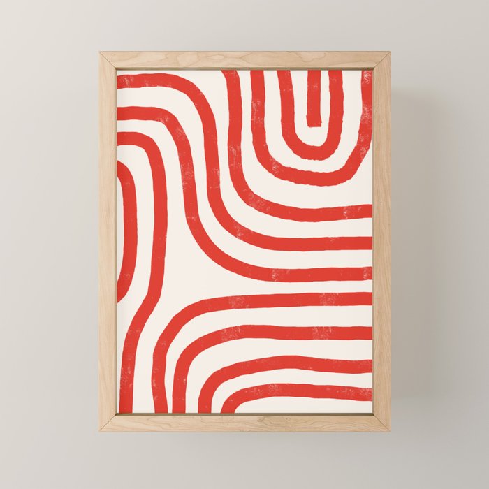 Red Lines  Mini Art Print Gallery Image 1
