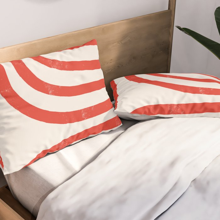 Red Lines  Pillow Sham Gallery Image 2