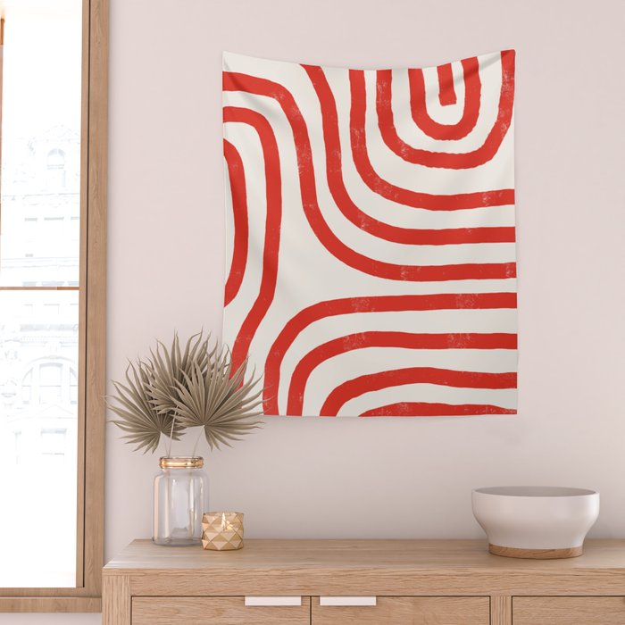 Red Lines  Wall Tapestry Gallery Image 2