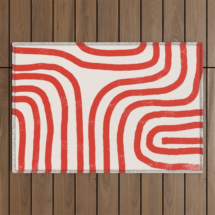 Red Lines  Outdoor Rug Gallery Image 1