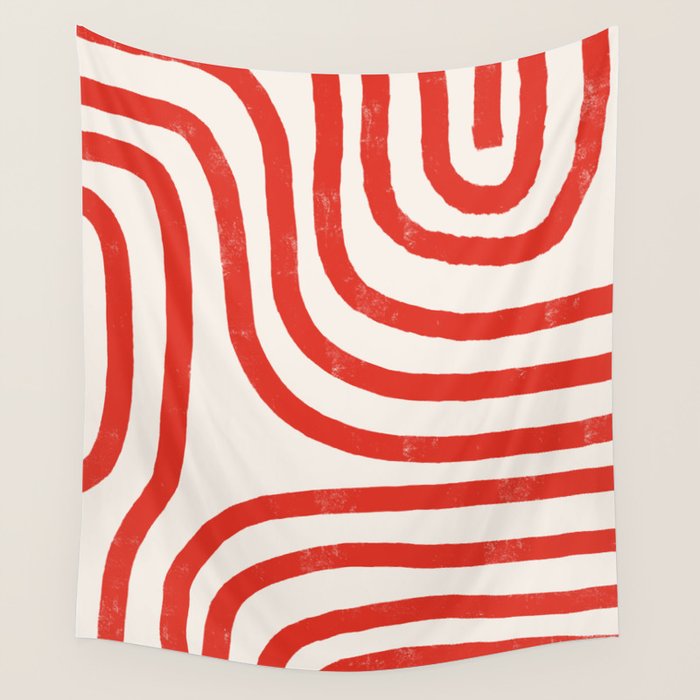 Red Lines  Wall Tapestry Gallery Image 1